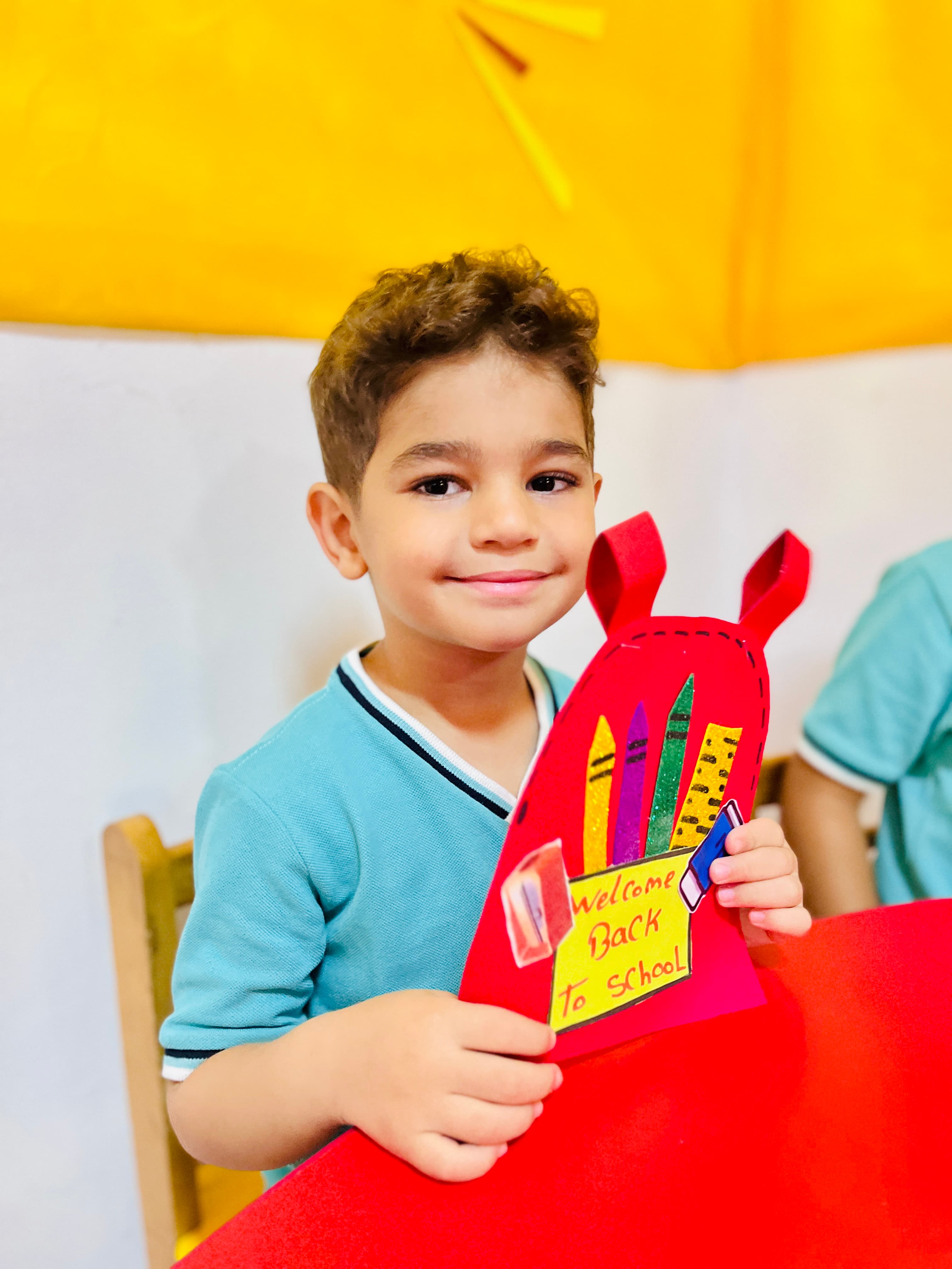 A young student with his craft