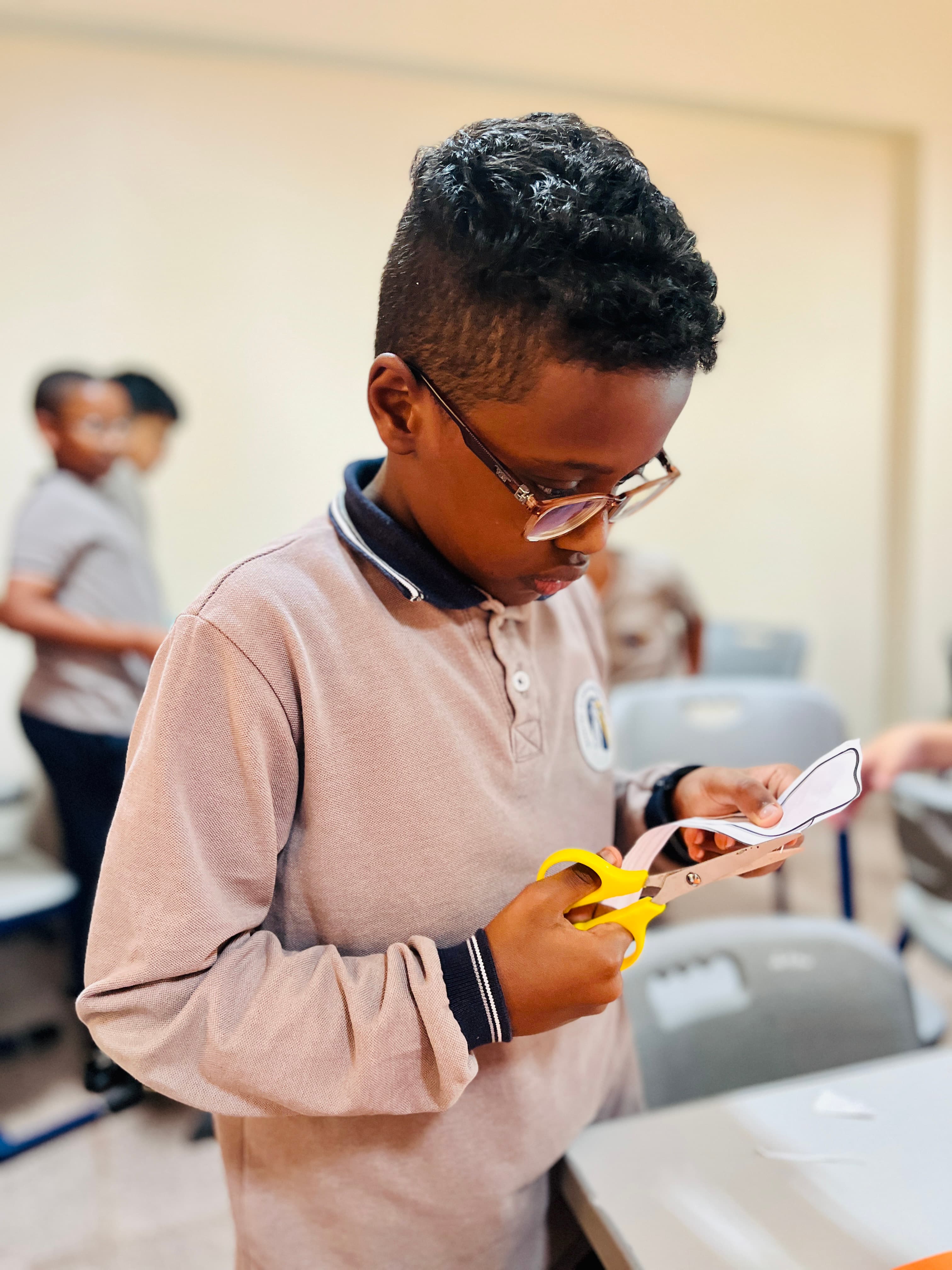 A student concentrating on project work