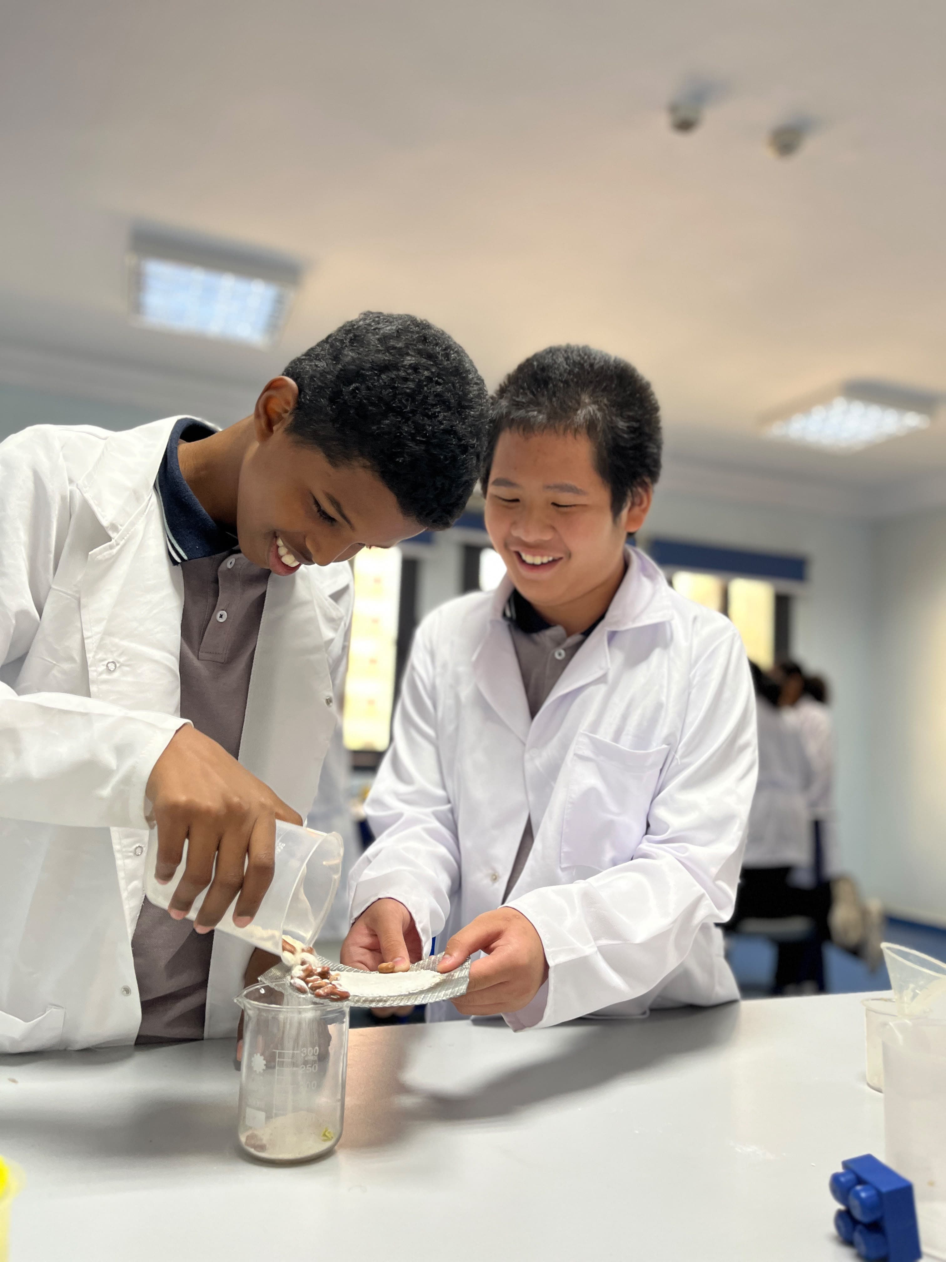Students during a science practical